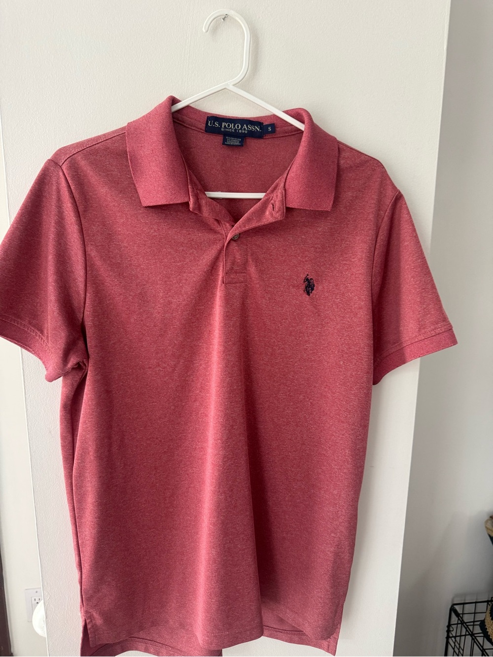 U.S. Polo Assn. Heathered Brick Red Polo with Embroidered Logo